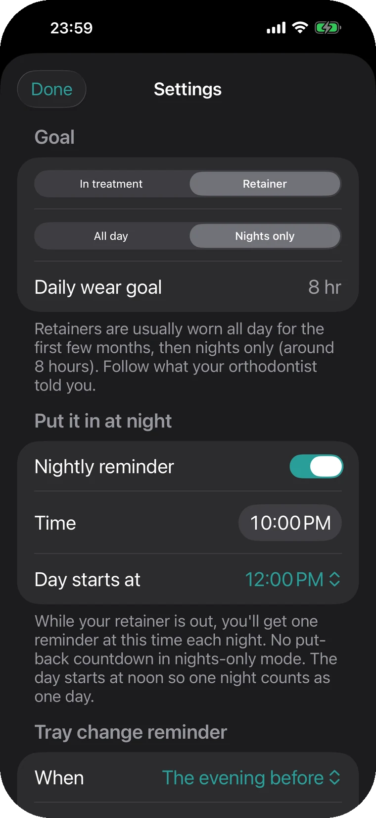 Weartap screen
